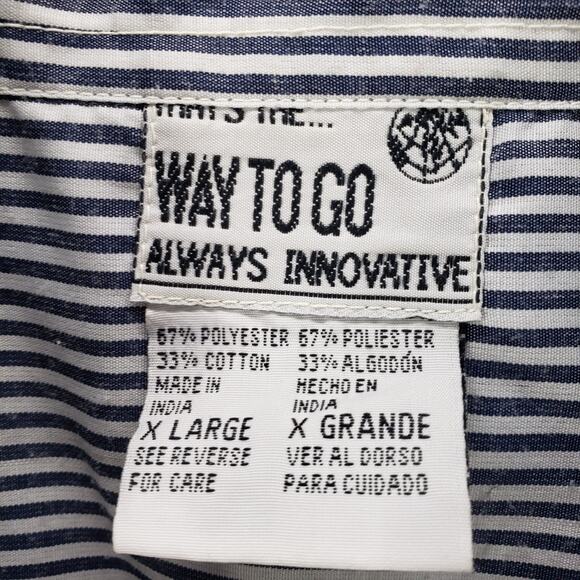 That's The Way To Go Women's Striped Embroidered Button Front Top XL - Picture 8 of 12